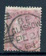 1862 - 1864 Sg 80 4d Pale Red - small corner letters with clean CDS USED