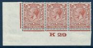 2d Orange Block Cypher Control K29 imperf UNMOUNTED MINT/MM margin only