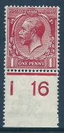 N16(-) 1d Unlisted V. Deep Brick Red Royal Cypher with Hendon Cert MOUNTED MINT