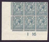 N23(2) 4d Pale Grey Green Royal Cypher control I 16 imperf MOUNTED MINT