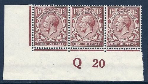 N18(12) 1½d Bright Yellow Brown Royal Cypher control Q20 imperf UNMOUNTED MINT
