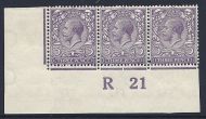 N22(12) 3d Brownish Violet Royal Cypher Control R21 Imperf UNMOUNTED MINT