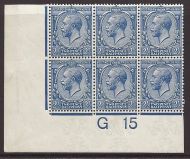 N21(4)c 2½d Bright Blue Royal Cypher Wmk Rev Control G15 imperf UNMOUNTED MINT