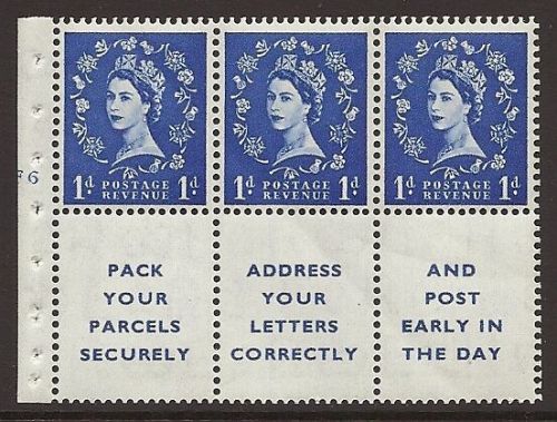 SB29 Wilding booklet Se-tenant pane cylinder F6T No Dot UNMOUNTED MNT MNH
