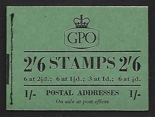 F15 2 6 GPO booklet - March 1954 PPR 15mm RARE UNMOUNTED MINT MNH