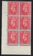 1d Pale scarlet 156 Dot cylinder block perf 5(E/I) UNMOUNTED MINT/MNH