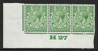 ½d Green Block Cypher Control H27 imperf UNMOUNTED MINT