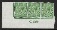 ½d Green Block Cypher Control C25 imperf UNMOUNTED MINT MNH