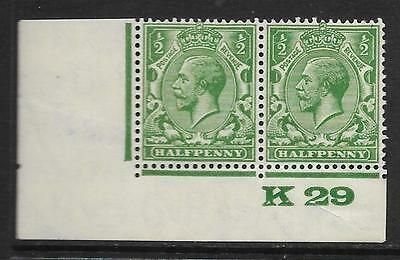 ½d Green Block Cypher Control K29 imperf UNMOUNTED MINT/MNH