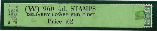 ½d Photogravure Coil Leader - with one stamp attached (W 960) UNMOUNTED MINT