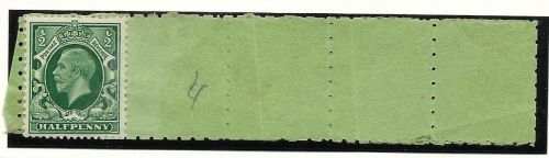 ½d Photogravure perforated Coil End - with One stamp attached UNMOUNTED MINT