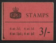 M15 3 - Wilding Crowns GPO booklet - Oct 1959 Wmk Inverted on ½d pane