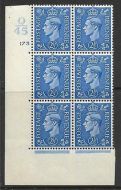 2½d Light Blue Cylinder Control Q45 173 No Dot perf 5(E I) UNMOUNTED MINT