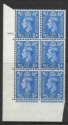 2½d Light Blue Cylinder Control 260 Dot perf 5(E I) UNMOUNTED MINT