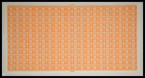 Sg D56 ½d Orange QE II Multi Crowns Full sheet of Postage Dues UNMOUNTED MINT