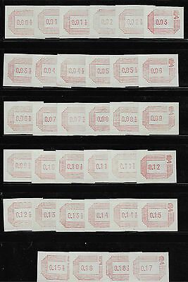1984 Frama Labels 1 2p - 17p set of 34 Values UNMOUNTED MINT