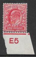 Sg 219 M5(1) 1d Scarlet Control E5 single UNMOUNTED MINT MNH