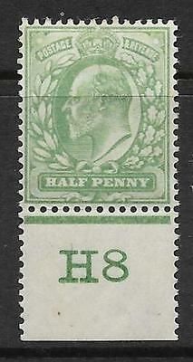 Sg 218 ½d Yellowish-Green Control H8 perf De La Rue V. Lightly MOUNTED MINT