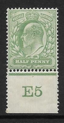Sg 218 ½d Yellowish-Green Control E5 perf De La Rue MOUNTED MINT