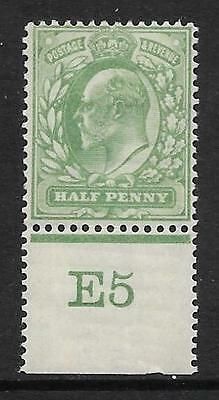 Sg 218 ½d Yellowish-Green Control E5 perf De La Rue lightly MOUNTED MINT