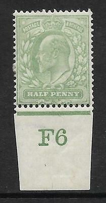 Sg 218 ½d Very Pale Yellowish-Green Control F6 imperf Hendon shade MOUNTED MINT