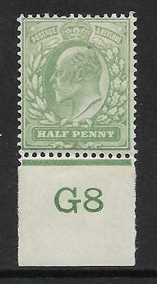 Sg 218 ½d Yellowish-Green Control G8 imperf De La Rue MOUNTED MINT MM