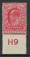 Sg 220 M5n Variety 1d Scarlet Control H9 perf De La Rue MOUNTED MINT