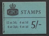 H54p 5 - Wilding Blue Phosphor GPO booklet - Jan 1962 Complete Booklet