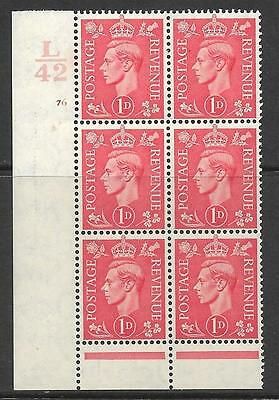 1d Pale scarlet L42 76 No Dot perf 6(I P) UNMOUNTED MINT MNH
