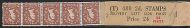 S49 2d 2 Band Violet sideways Delivery Coil leader T1 B3 - 5 Stamps MNH