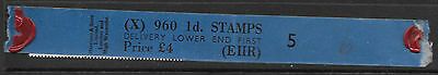 1d Machin - vertical Delivery Coil X 5 UNMOUNTED MINT MNH