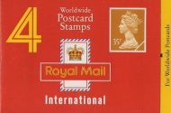 GK5 1993 Worldwide Postcard Booklet 4 x 35p - complete - No Cylinder