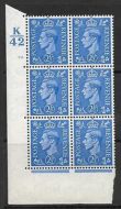 2½d Light Blue Cylinder Control K42 92 Dot perf 5(E I) UNMOUNTED MINT
