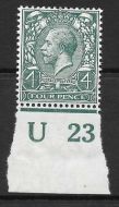 N23(1) 4d Grey Green Royal Cypher Control U23 imperf MOUNTED MINT