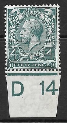 N23(4) 4d Slate Green Royal Cypher Control D14 imperf UNMOUNTED MINT