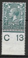 N23(4) 4d Slate Green Royal Cypher Control C13 perf MOUNTED MINT