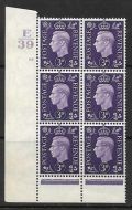 3d Violet Dark colours E39 12 No Dot perf 6(I P) block 6 UNMOUNTED MINT MNH