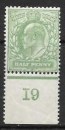 ½d Yellow-Green Control I9 perf single with Co-ex rule MOUNTED MINT hinged