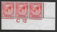 N16(1) 1d Bright Scarlet Royal Cypher Control C 12 imperf MOUNTED MINT