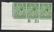 N14(7) ½d Deep Bright Green Control R 21 imperf MOUNTED MINT