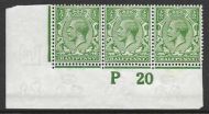 N14(6) ½d Bright Green Control P 20 imperf MOUNTED MINT