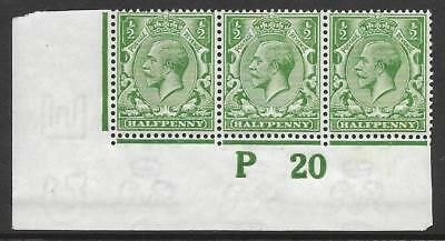 N14(6) ½d Bright Green Control P 20 imperf MOUNTED MINT