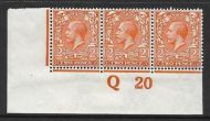 N19(5) 2d Orange Royal Cypher Control Q 20 imperf MOUNTED MINT