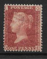 Sg 43 1d Penny Red plate 213 lettered Q-E UNMOUNTED MINT MNH