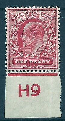 Sg 219(n) M5(2)var 1d Bright Scarlet Control H9 imperf single UNMOUNTED MINT/MNH