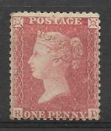 Sg C10 1d Penny Red plate 42 Lettered R-D MOUNTED MINT