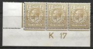 N32(1) 1 - Bistre Royal Cypher control K17 MOUNTED MINT - RH stamp