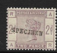 Sg 189s 2d Lilac from Lilac  Green issue SPECIMEN type 9 UNMOUNTED MINT