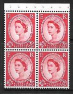 SB84 Wilding booklet pane Crowns chalky perf type I UNMOUNTED MNT MNH