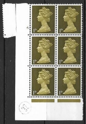 Sg 724 VARIETY Pre-decimal Machin 1d PVA Cylinder 6 Dot UNMOUNTED MINT